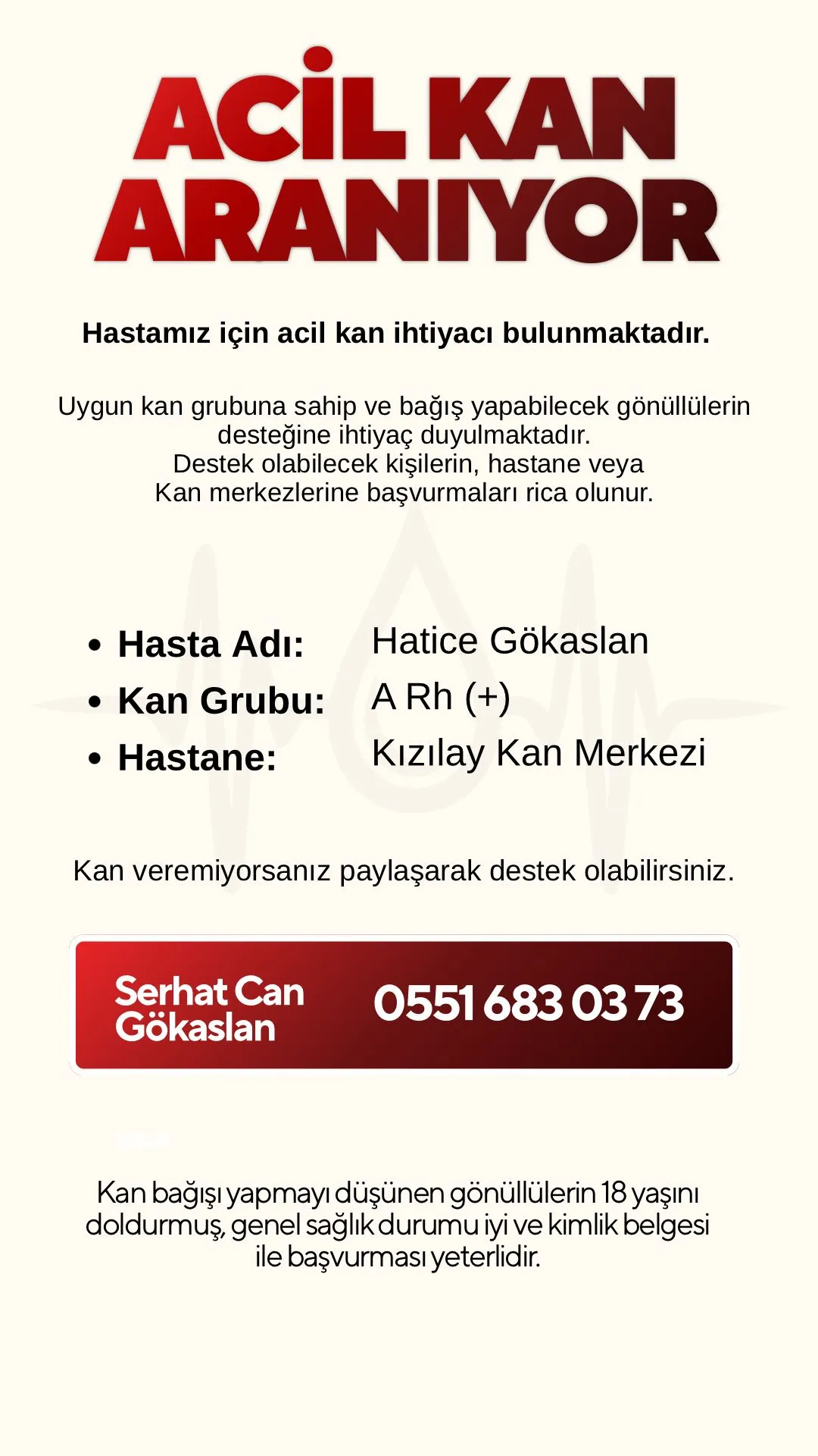 Acil Kan İhtiyacı!