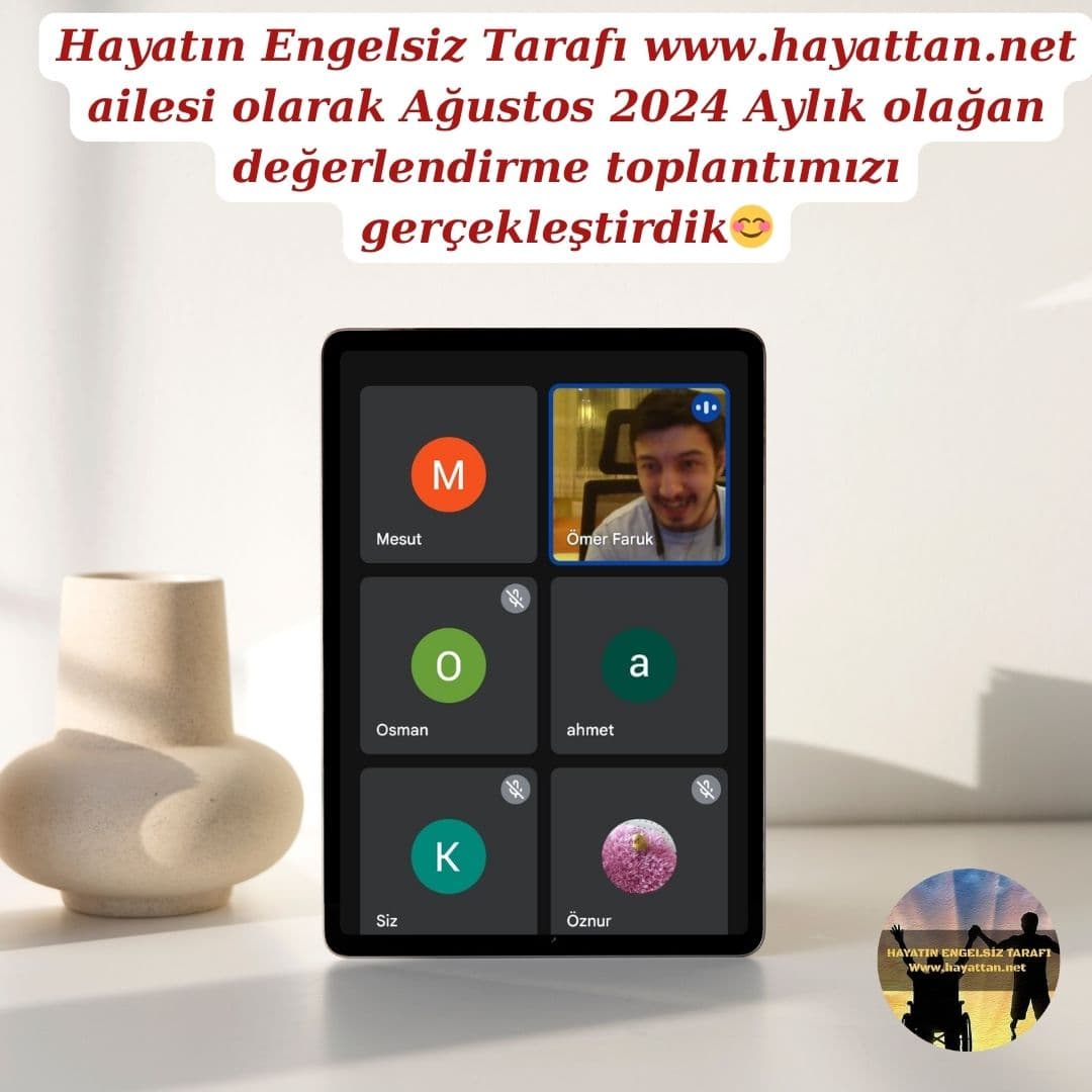 Ağustos 2024 Aylık Olağan Değerlendirme Toplantımız