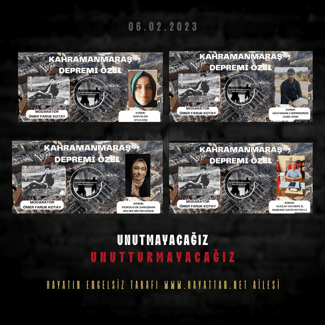 6 Şubat Kahramanmaraş Depremi Mesajı
