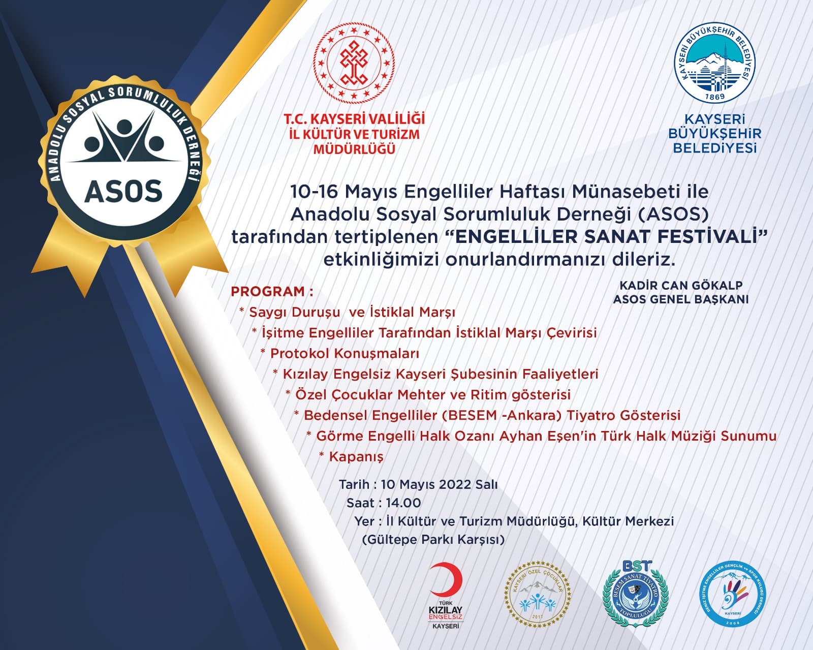 Anadolu Sosyal Sorumluluk Derneği (ASOS)  Engelliler Sanat Festivali düzenlendi.