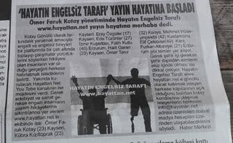 Basında Hayatın Engelsiz Tarafı www.hayattan.net?